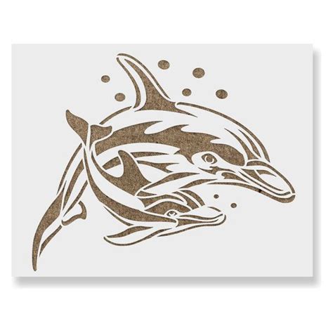 Dolphins Stencil For Diy Projects Beach Style Wall Stencils By