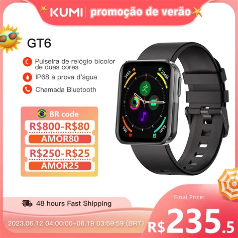 Kumi Gt Rel Gio Inteligente Para Homens E Mulheres Smartwatch Duas