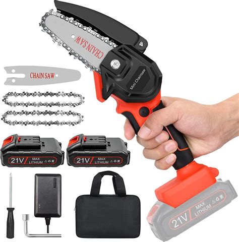 New Huing Mini Cordless Chainsaw Kit Upgraded 4 One Hand Handheld Electric Portable Chainsaw