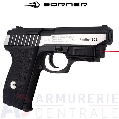 Pistolet Borner Panther 801 Laser BB S 3 Joules Armurerie Centrale