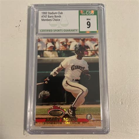 Verified Barry Bonds 1993 Topps Stadium Club Topps Cards Whatnot