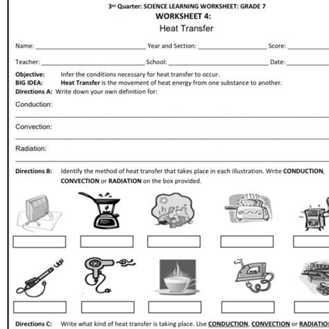 Conduction Convection And Radiation Worksheet Worksheets For Kindergarten