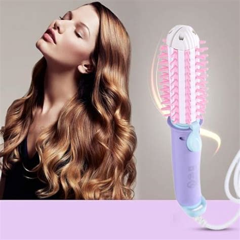 Generic Curling Iron Brush Ceramic Travel Hair Curler Brush Professional Curling