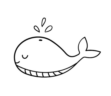 Premium Vector Cute Doodle Whale Isolated On White Background Vector