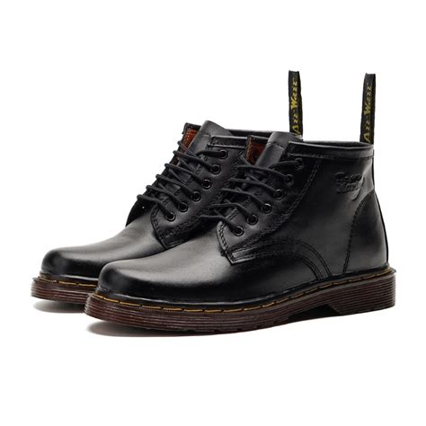 Jual Sepatu Low Boots Docmart Hole Dr Martens Black Premium Leather