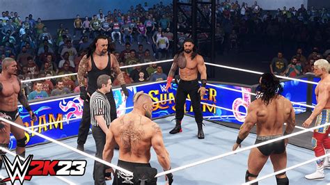 Undertaker Vs Brock Lesnar Vs Randy Vs Roman Vs Cody Vs Drew Elimination Match Wwe 2k23 Ps5