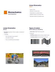 Understanding Linear Kinematics Types Of Motion Course Hero