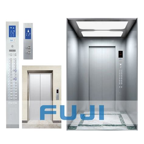 Fuji Passenger Elevator Lift With Hairline Stainless Steel Cabin And