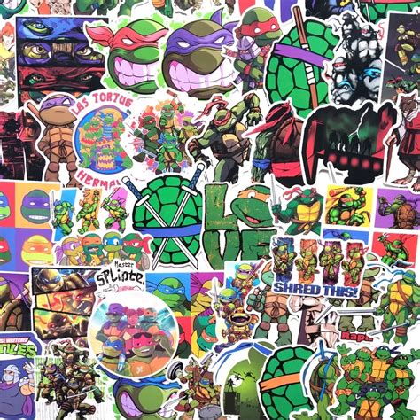 50 Adet Gen Mutant Ninja Turtles TMNT Kartmalar Karikat R Anime Sevimli