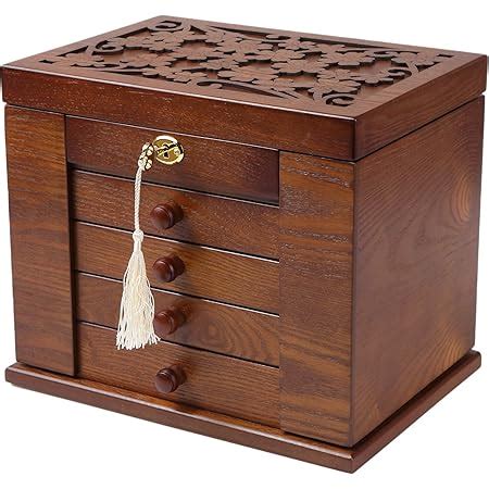 Changsuo Schmuckk Stchen Aus Holz F R Frauen Organizer Box Aus