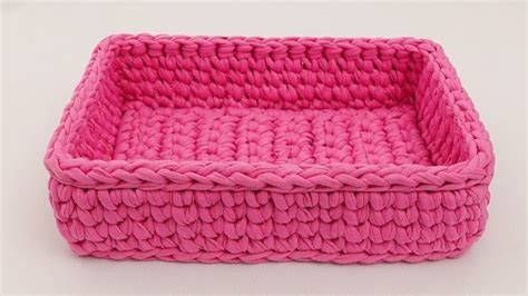 ESPAÑOL CESTA RECTANGULAR CROCHET TRAPILLO in 2024 Easy beginner