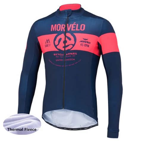 Morvelo Winter Thermal Fleece Cycling Jersey Long Sleeve Ropa Ciclismo