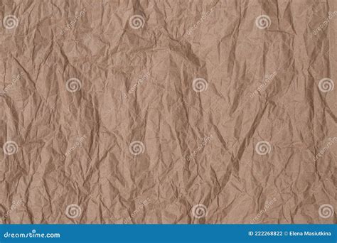 Background Of Brown Crumpled Paper Top View Stock Photo Image Of