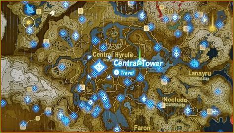 BOTW Memory Locations Map