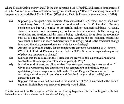 Solved Q1. Effect of Supercontinent Formation. The purpose | Chegg.com