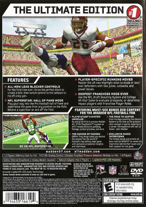 Madden Nfl 07 Hall Of Fame Edition 2006 Box Cover Art Mobygames