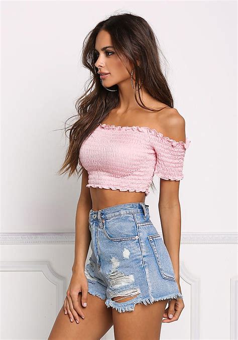 Blush Ruched Off Shoulder Crop Top New Abiti Crop Top Abiti