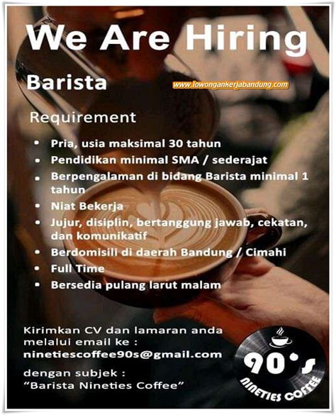 Lowongan Kerja Barista Homecare