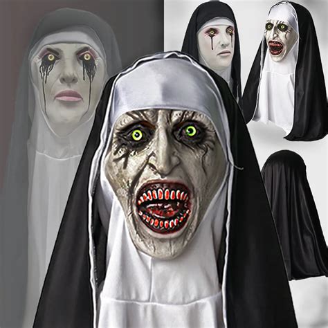 Halloween Horror Nun Latex Mask Scary Ghost Corpse Husband Face ...