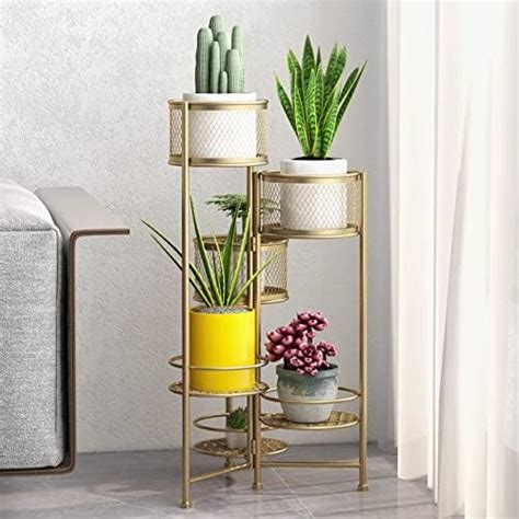 Giantex 6 Tier Metal Plant Stand Indoor Tall Plant Shelf W Folding