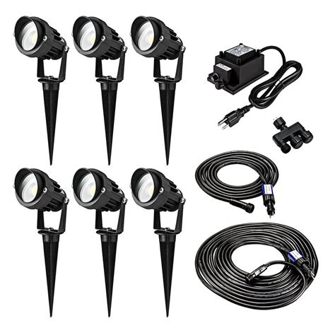 G Lux Series Landscape Lighting Kit 6 Spotlights Low Voltage Transformer Plug And Play