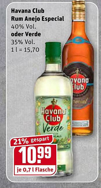 Havana Club Rum Anejo Especial Oder Verde Angebot Bei REWE 1Prospekte De