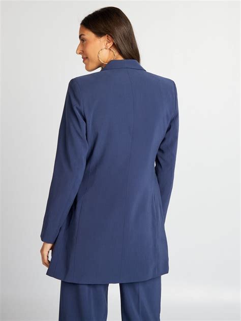 Veste Tailleur Ceintur E Bleu Marine Kiabi