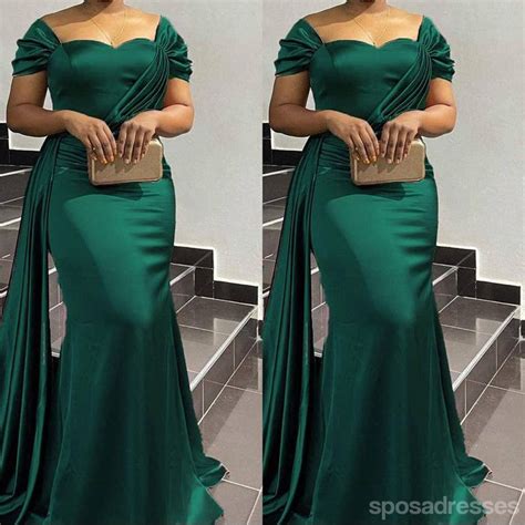 Sexy Green Mermaid Off Shoulder Maxi Long Bridesmaid Dresses For Weddi