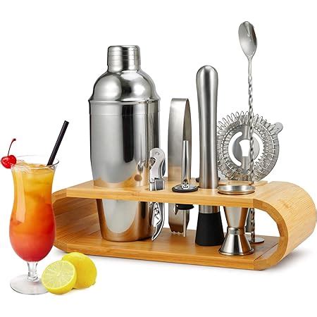 Gunolye Pieces Stainless Steel Shaker Cocktail Making Set Large