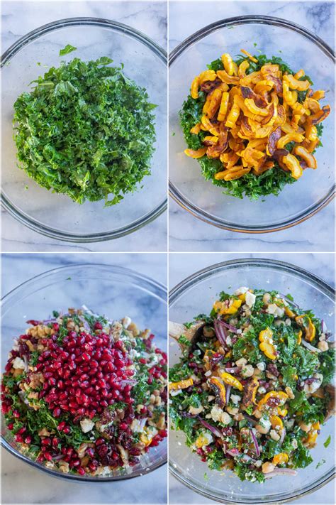 Roasted Delicata Squash Salad With Kale And Chickpeas She Likes Food