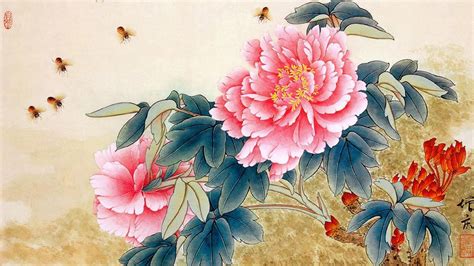 Chinese Flower Wallpaper - Traditional Japanese Art Flowers - 1920x1080 ...