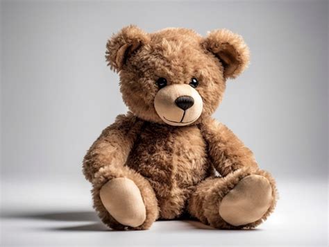 Premium Ai Image A Brown Teddy Bear Sits On A Gray Background