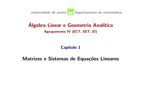 PDF Matrizes E Sistemas De Equac Oes Lineares Sweet Ua Ptsweet Ua