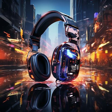 Premium Photo | Neon Headphones Neon Light Headphones Isolated on a ...