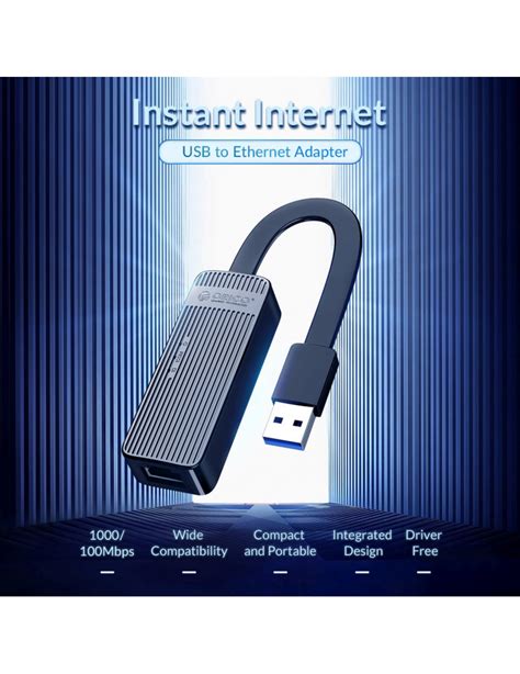 Адаптер Orico USB3 0 to LAN Gigabit 1000Mbps black UTK U3