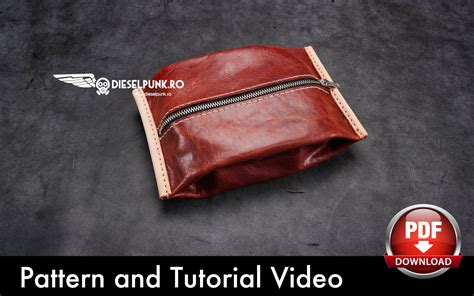 Pouch Pattern - Leather DIY - Pdf Download - Video Tutorial