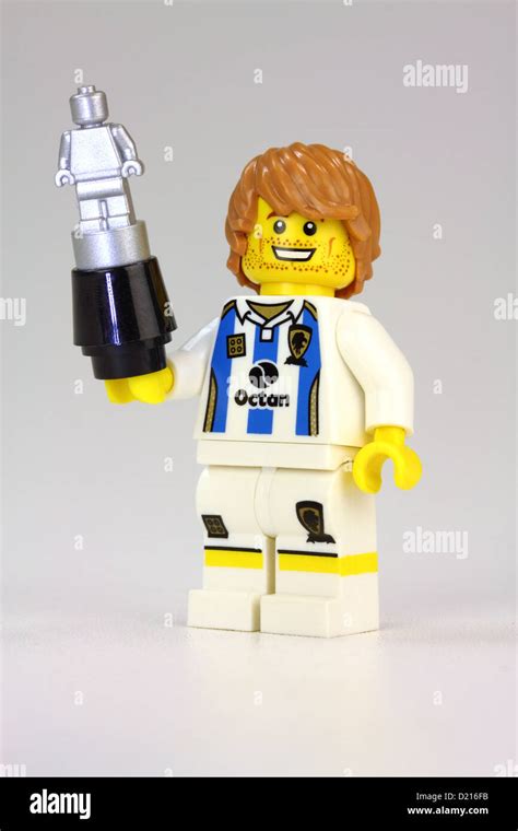 Lego footballer with trophy Stock Photo - Alamy