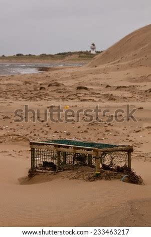 Lobster Trap Stuck In The Shifting Blowing Sand Prince Edward Island