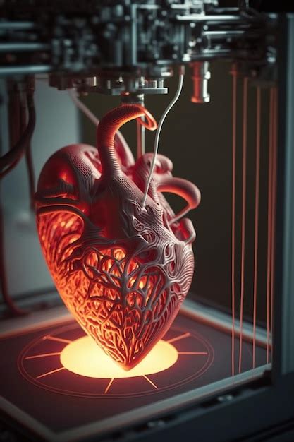 Premium Photo Creating Artificial Heart Medical 3d Printing Of Heart Model Transplantation