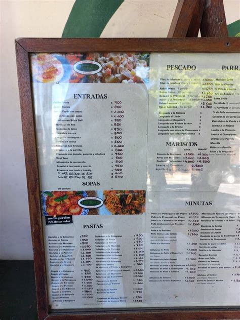 Carta Del Restaurante Los Troncos Pinamar Entre Lenguado Y Pejerrey