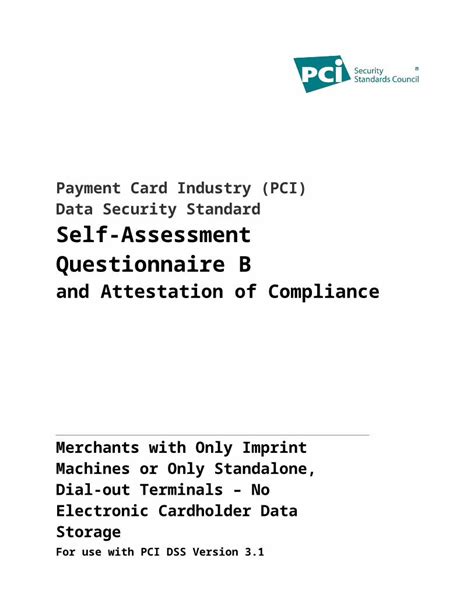 Docx Pci Security Standards Pci Dss Self Assessment › › Pci Dss … · Web Viewi Have