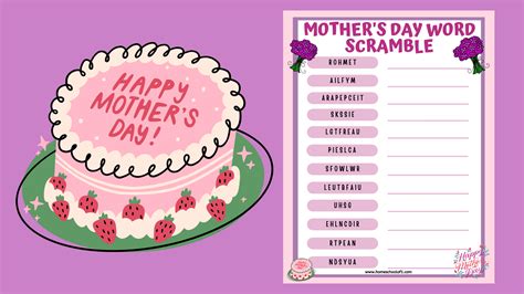 Mother S Day Word Scramble With Answers