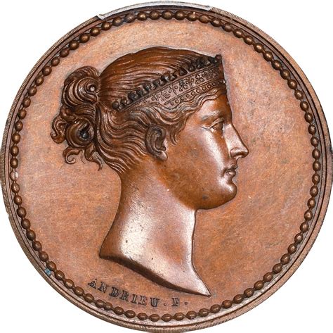 FRANCE Empress Marie Louise Uniface Bronze Medal ND Ca 1808 Paris