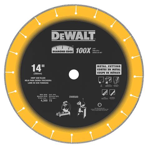 Diamond Tool DeWalt DW8500 14 X 7 64 X 1 Diamond Edge Chop Saw Blade