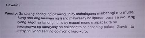 Sa Unang Bahagi Ng Gawaing Ito Ay Mahalagang Maibahagi Mo Muna Kung Ano