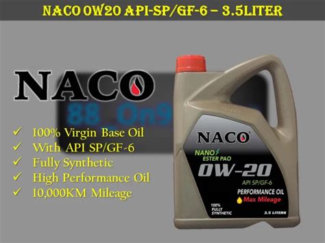 Naco W L Fully Synthetic Engine Oil Api Sp Gf Car Lubricant W