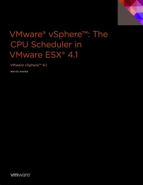 PDF VMware VSphere The CPU Scheduler In VMware ESX 4 The Rest