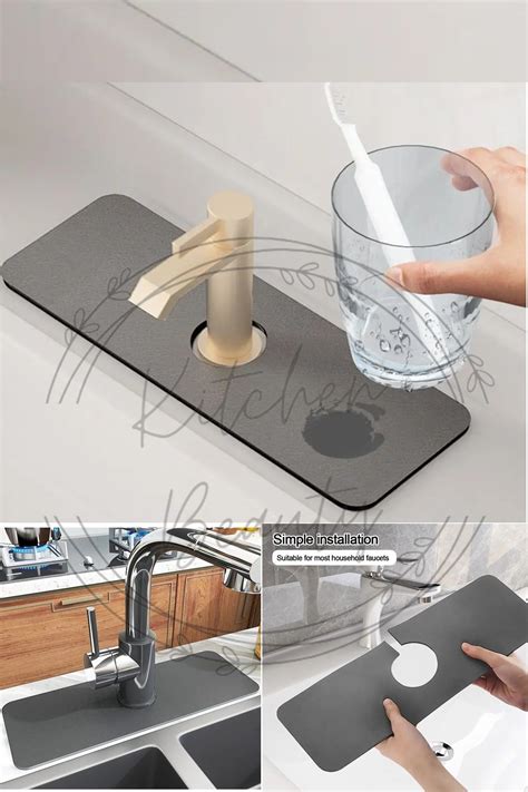 Kitchen Beauty Su Emici Sihirli Lavabo Musluk Matı 38x13cm Mutfak Ve