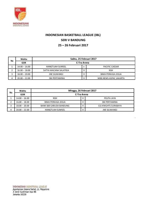 Jadwal Dan Sistem Pertandingan IBL 2017 Mainbasket