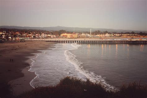 Sunset Above the Ocean Pier in Santa Cruz Stock Photo - Image of walk ...